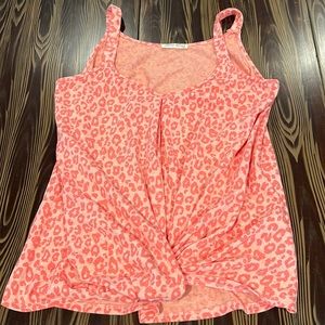 Twenty second Pink leopard top with tie detail